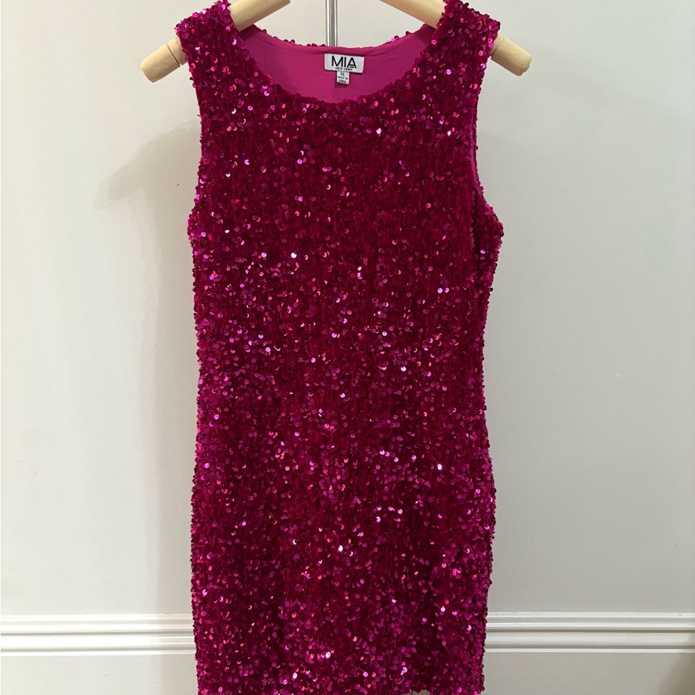 MIA Pink Girl’s Hot Pink Sequin Dress